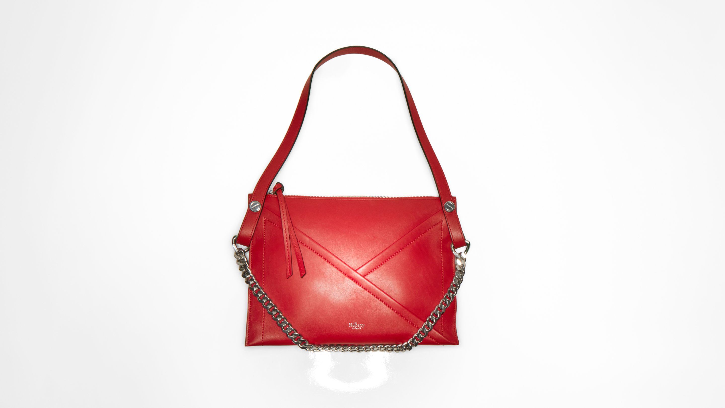 mulberry m zipped bag in red